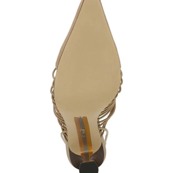 NEW SAM EDELMAN Suede Trinity Ankle Strap Dress Heels Sesame 2J4 - Picture 8 of 11